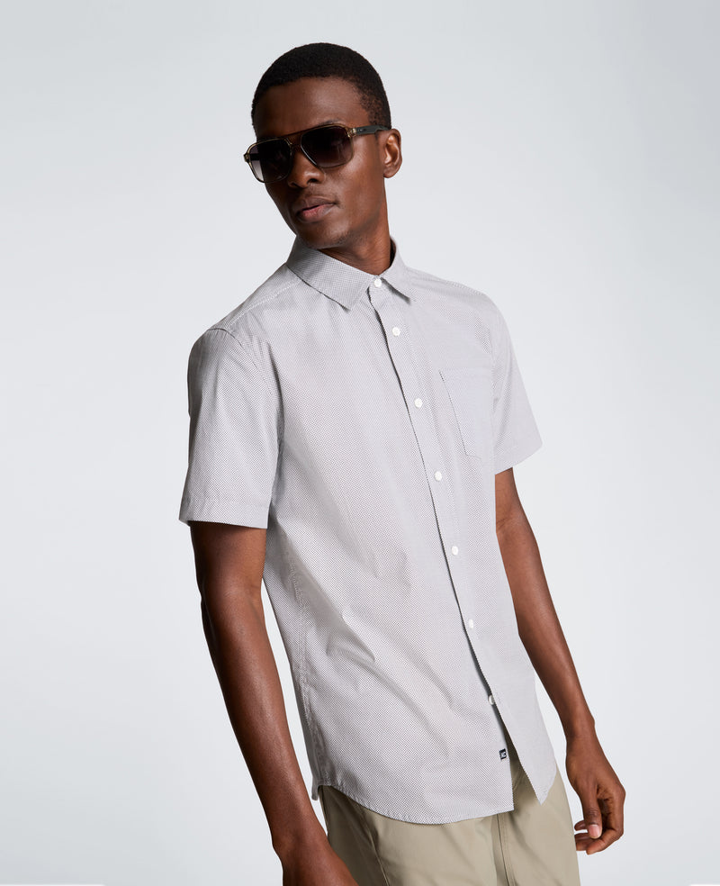 Kenneth Cole - Short Sleeve Sport Shirt with Chest Pocket MENS SHIRT for Men