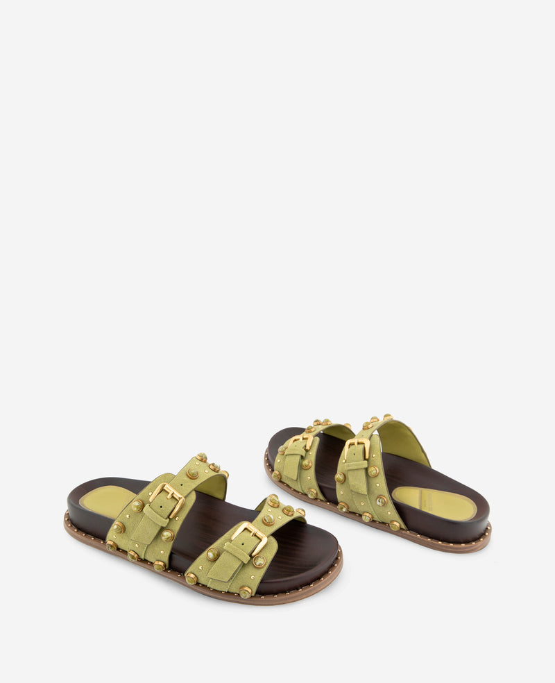 Kenneth Cole - Deardra Suede Double Band Buckle Slide WOMENS SANDAL for Women