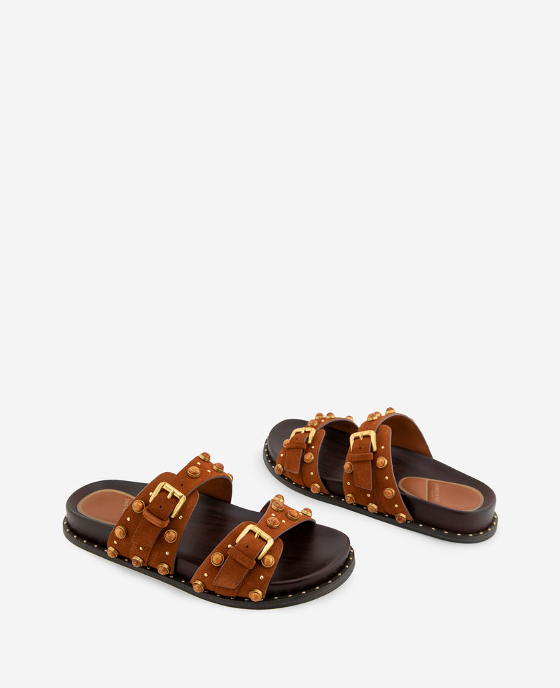 Kenneth Cole - Deardra Suede Double Band Buckle Slide WOMENS SANDAL for Women