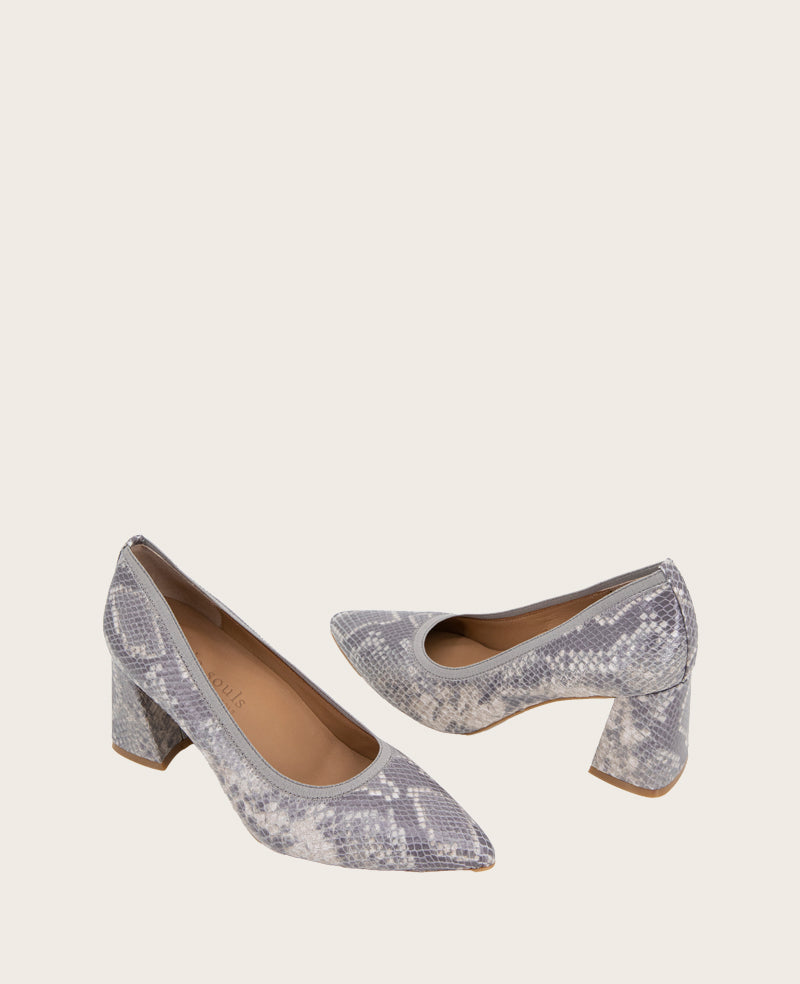 GENTLE SOULS Dionne Snakeskin Leather Heel