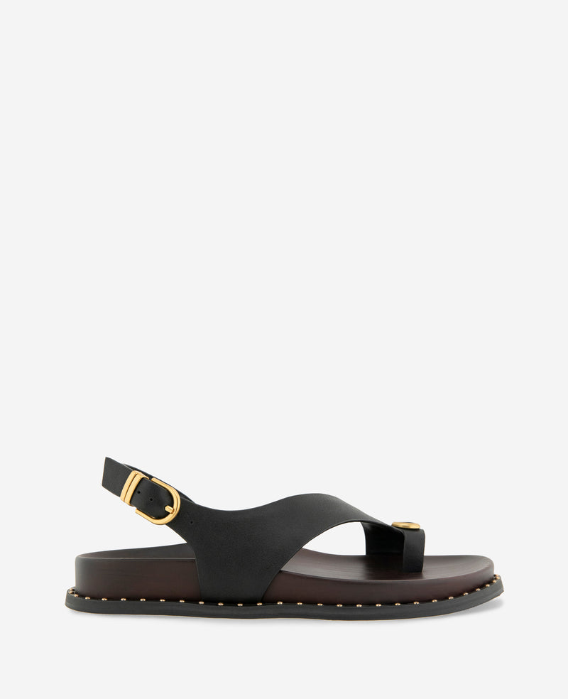 Kenneth Cole - Dixon Leather Toe Ring Buckle Sandal WOMENS SANDAL for Women
