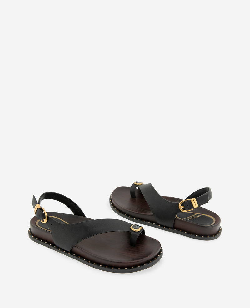 Kenneth Cole - Dixon Leather Toe Ring Buckle Sandal WOMENS SANDAL for Women