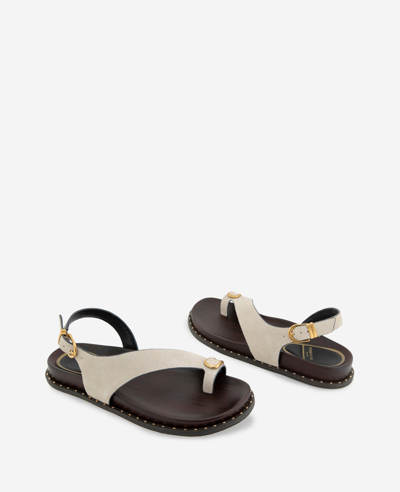 Kenneth Cole - Dixon Suede Toe Ring Buckle Sandal WOMENS SANDAL for Women
