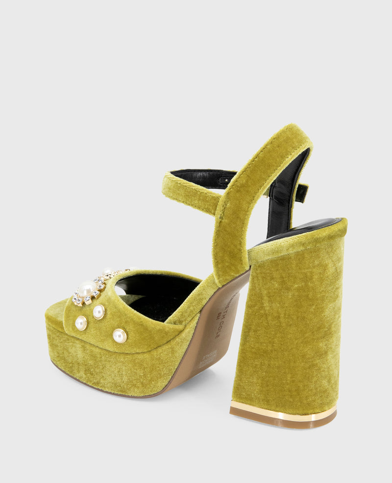 Kenneth Cole - Dolly Charms Velvet Platform Sandal WOMENS HEELS for Women