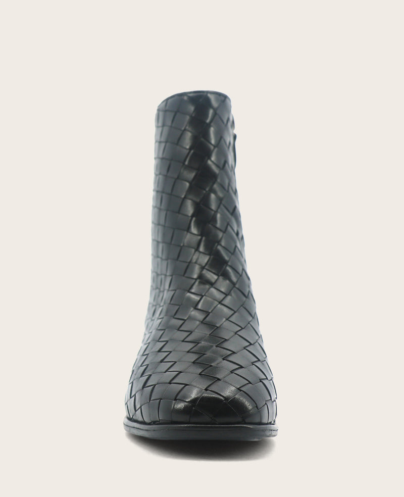 GENTLE SOULS - Elodie Leather Woven Side Zip Boot