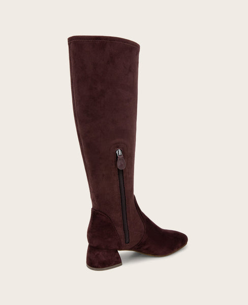 Emily Wide Calf Suede Stretch Boot Wine Suede | Gentle Souls