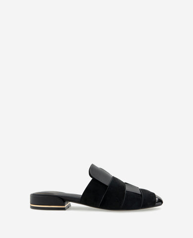 Faina Leather Fisherman Slide Sandal – Black | Kenneth Cole