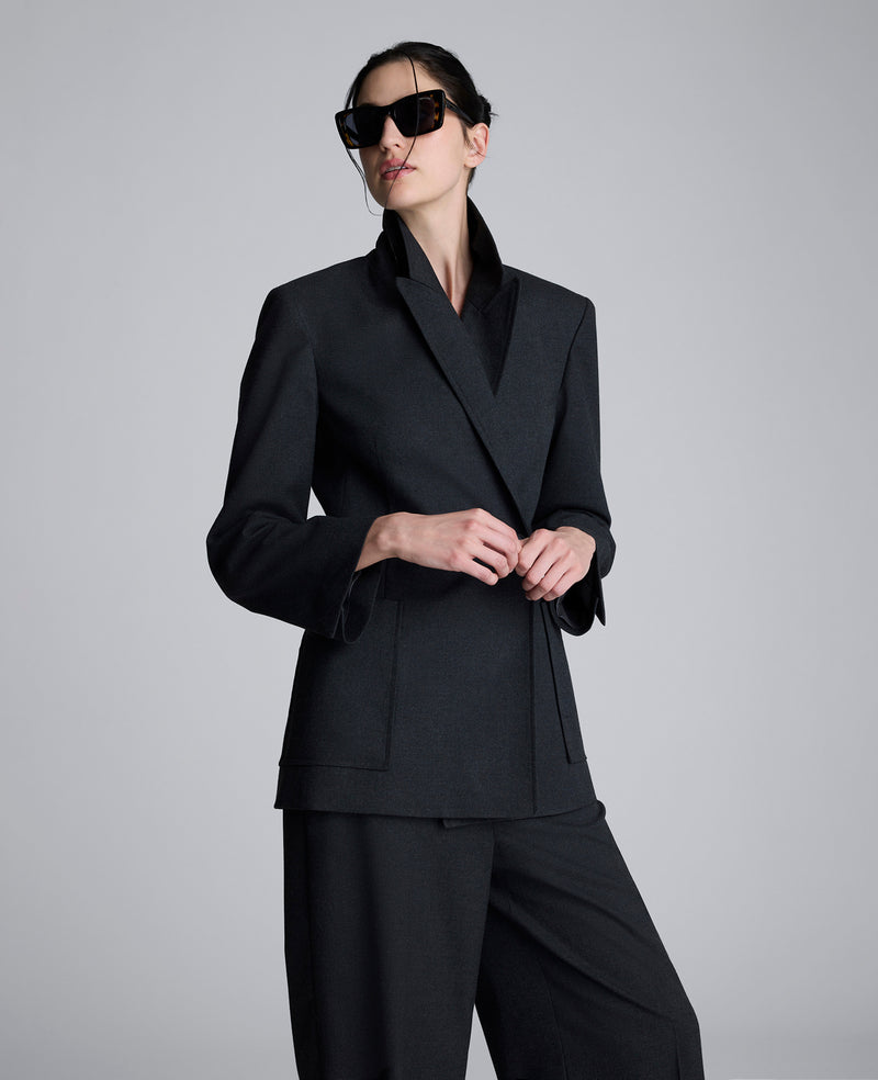 dress jacket for women Flannel Double Breasted Jacket