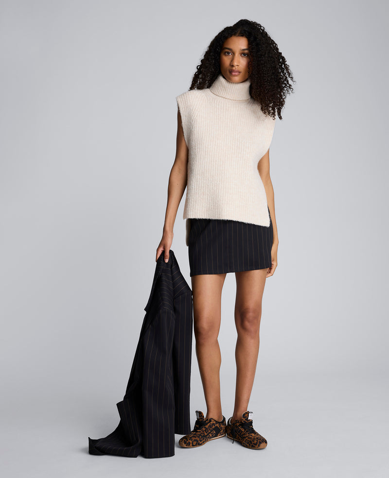 Kenneth Cole - Pinstripe Fly Front Mini Skirt WOMENS SKIRTS for Women