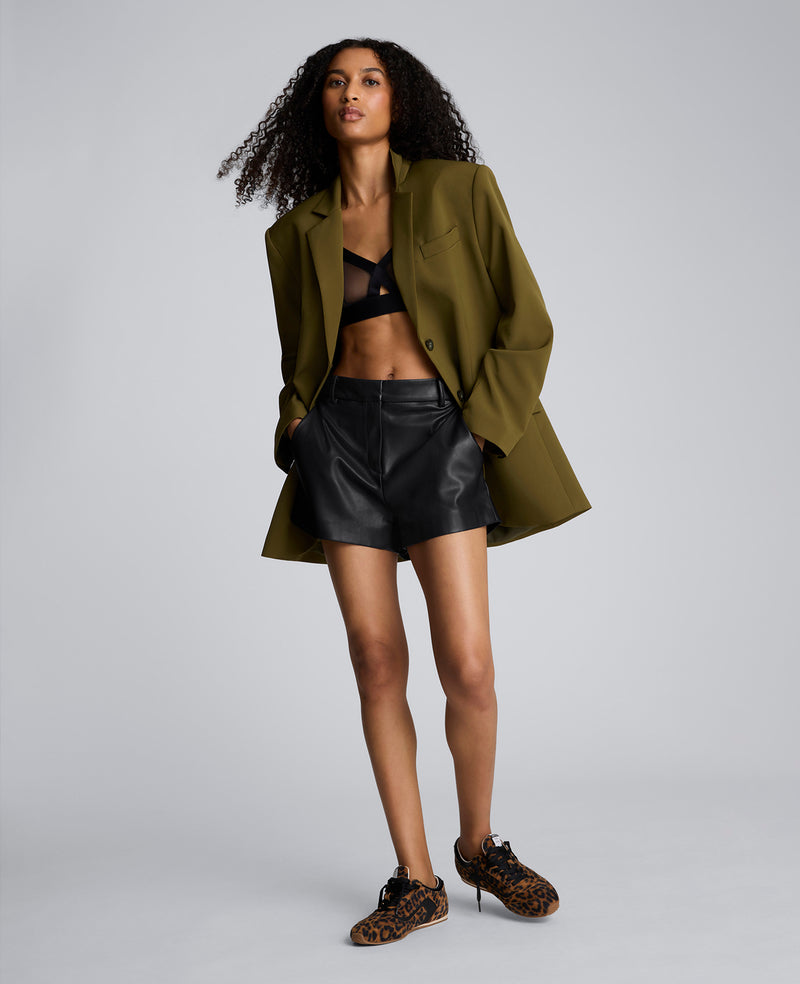 Kenneth Cole - Faux Leather Fly Front Short WOMENS SHORTS for Women