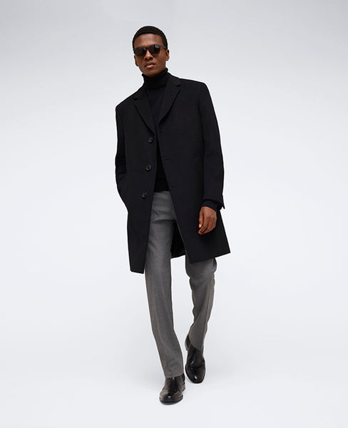 Shop Classic Fit Black Overcoat for Men | Kenneth Cole