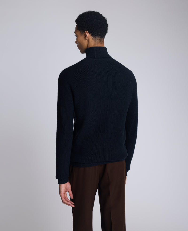 Foldover Turtleneck Sweater: Black Ribbed | Kenneth Cole Foldover Turtleneck Sweater: Black Ribbed | Kenneth Cole