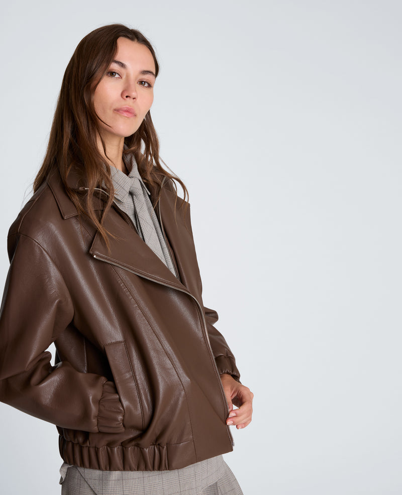 Kenneth Cole - Asymmetrical Zip Faux Leather Jacket WOMENS OUTERWEAR for Women