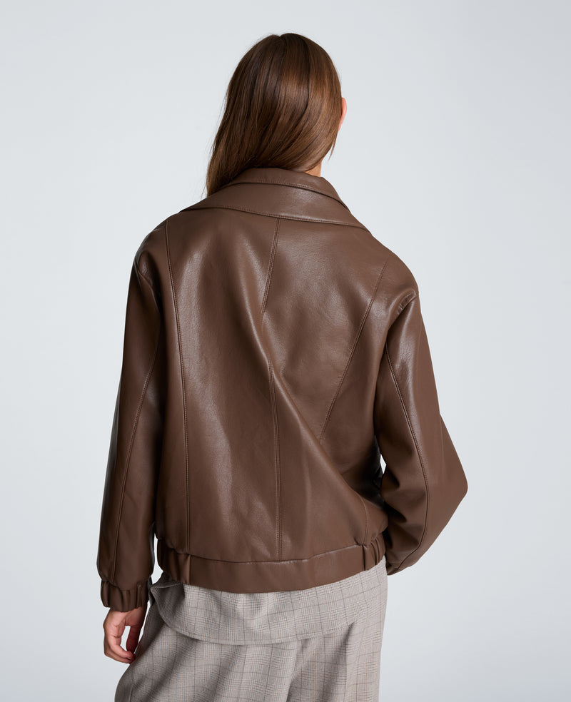 Kenneth Cole - Asymmetrical Zip Faux Leather Jacket WOMENS OUTERWEAR for Women