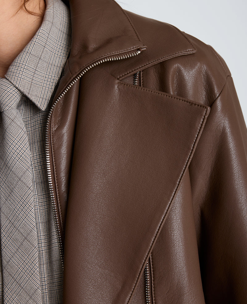 Kenneth Cole - Asymmetrical Zip Faux Leather Jacket WOMENS OUTERWEAR for Women