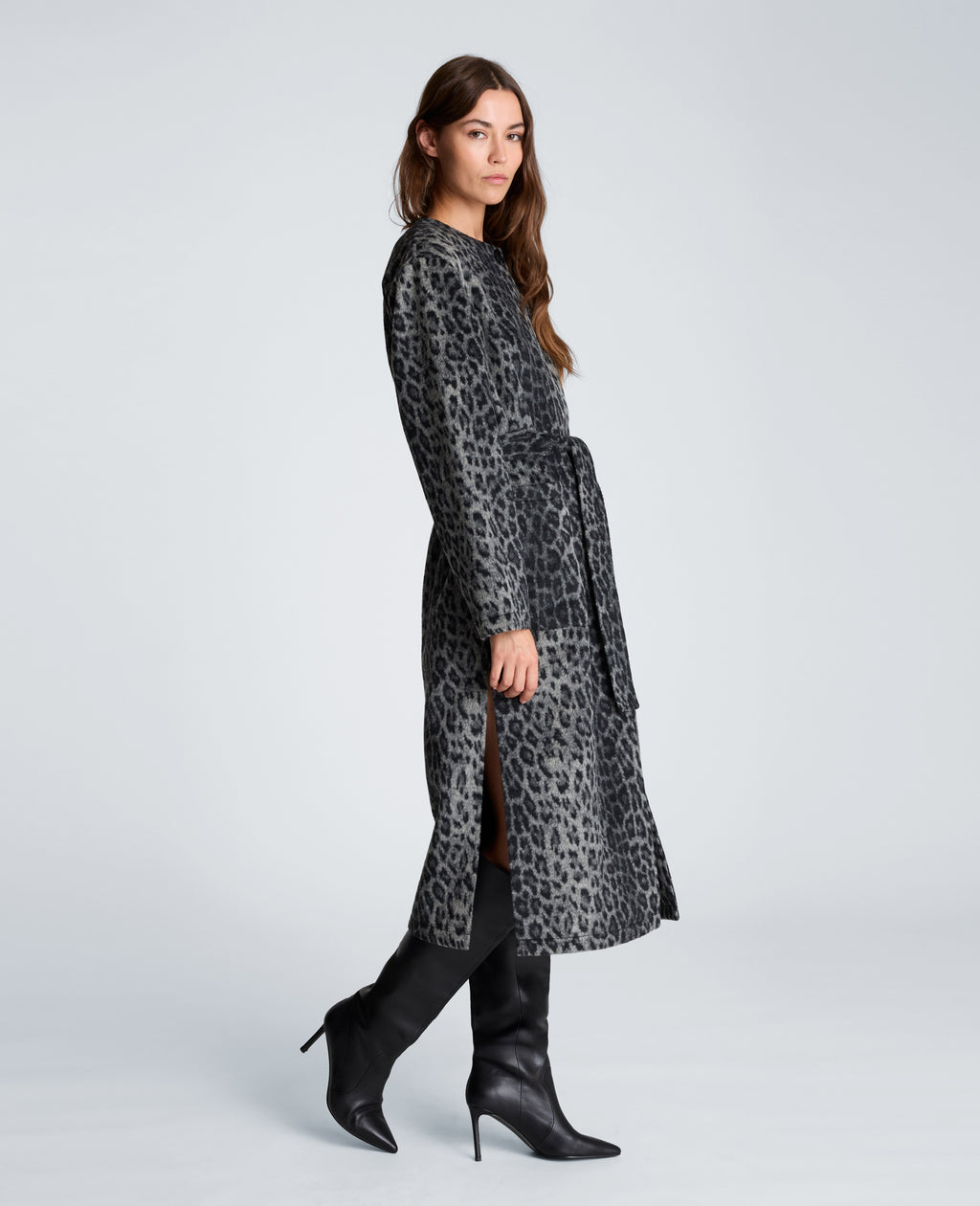 Kenneth Cole - Jewel Neck Long Wool Wrap Coat WOMENS OUTERWEAR for Women 