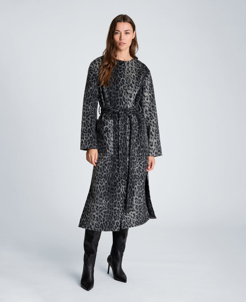 Kenneth Cole - Jewel Neck Long Wool Wrap Coat WOMENS OUTERWEAR for Women