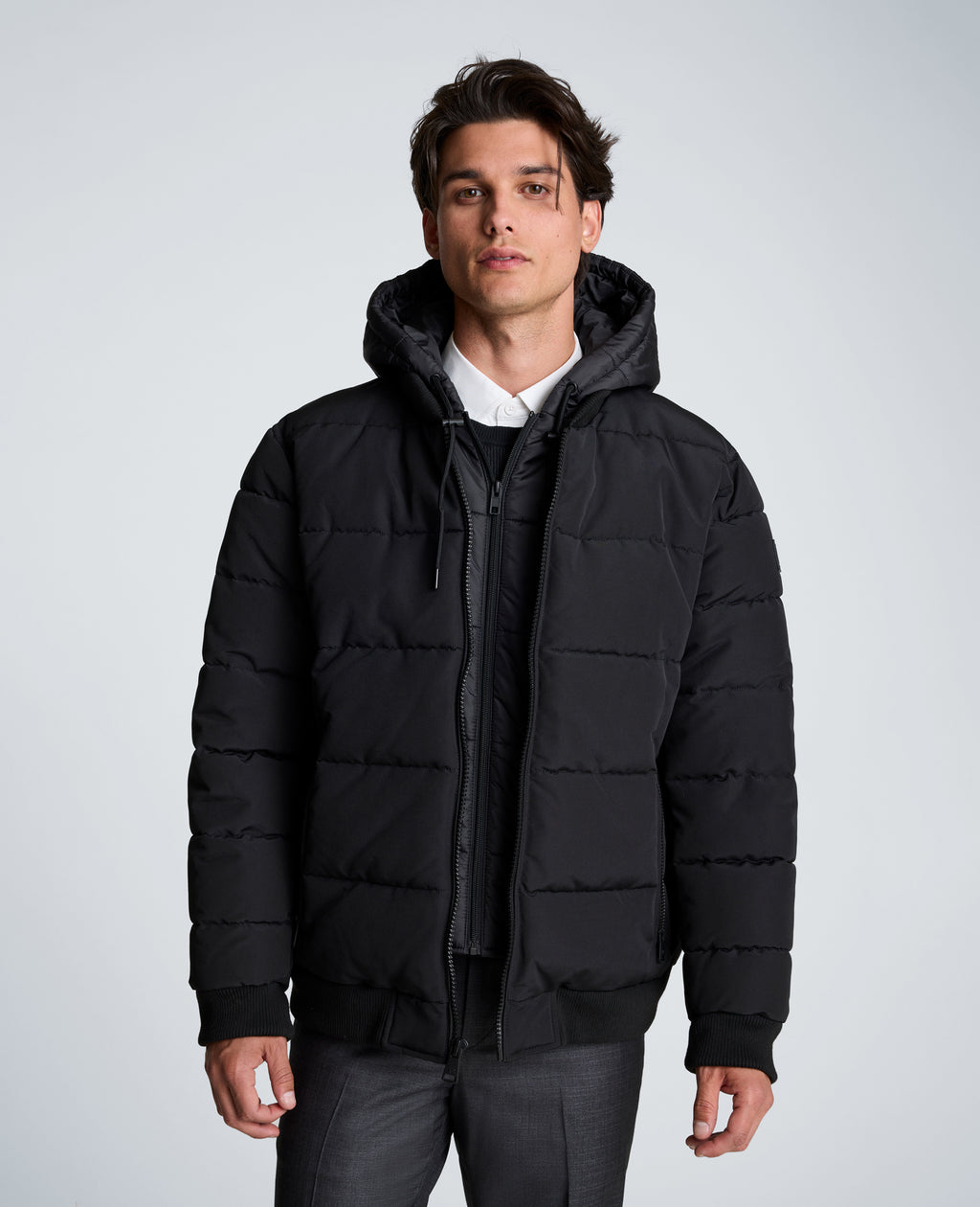 Kenneth Cole - Oxford Hood Bomber Jacket MENS OUTERWEAR for Men 
