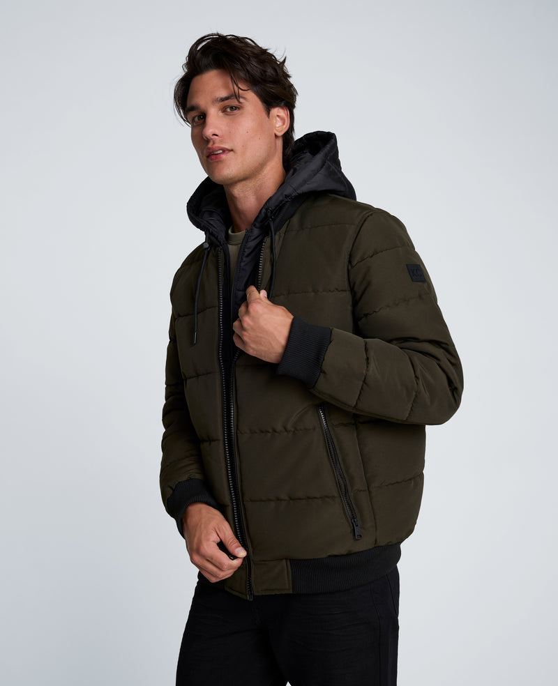 Kenneth Cole - Oxford Hood Bomber Jacket MENS OUTERWEAR for Men