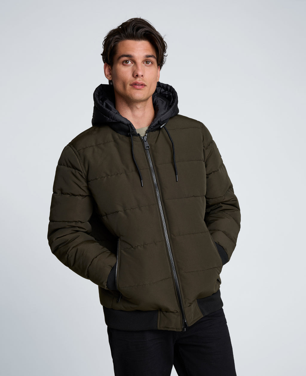 Kenneth Cole - Oxford Hood Bomber Jacket MENS OUTERWEAR for Men 