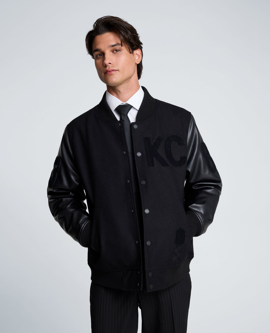 Kenneth Cole - Varsity Bomber MENS OUTERWEAR for Men 