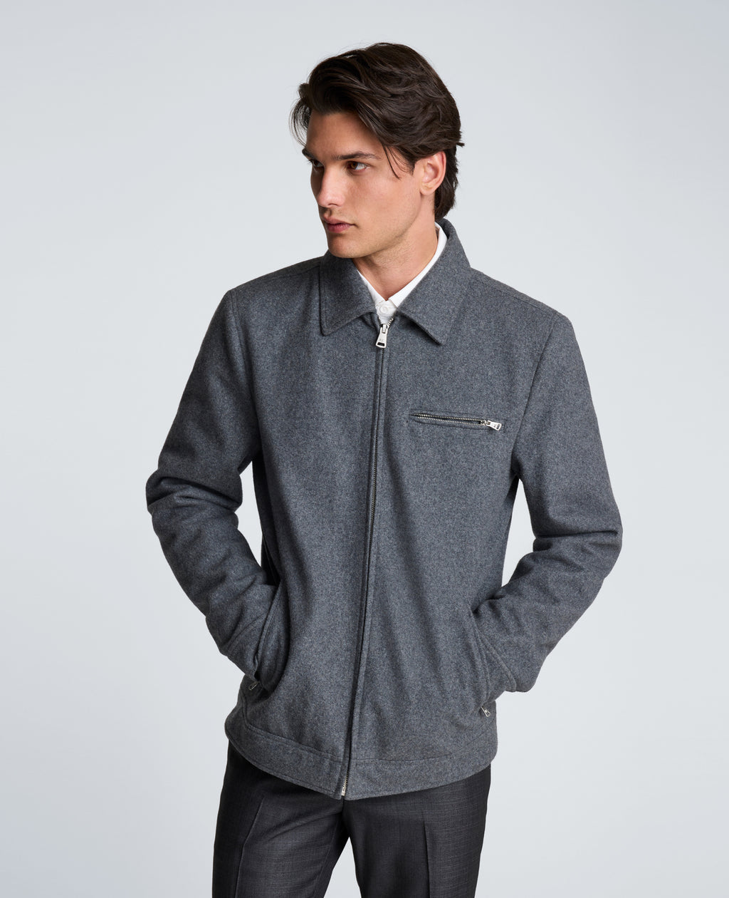 Kenneth Cole - Wool Shirt Collar Jacket MENS OUTERWEAR for Men 