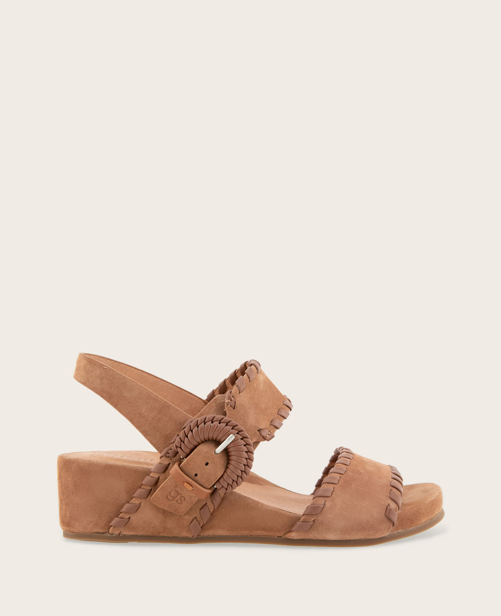 Kenneth Cole - GENTLE SOULS - Gayle Suede Two Band Whip Stitch Wedge Sandal WOMENS SANDAL for Women 