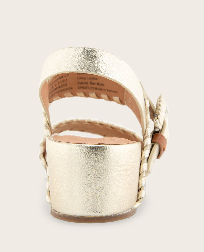 Kenneth Cole - GENTLE SOULS - Gayle Metallic Two Band Whip Stitch Wedge Sandal WOMENS SANDAL for Women