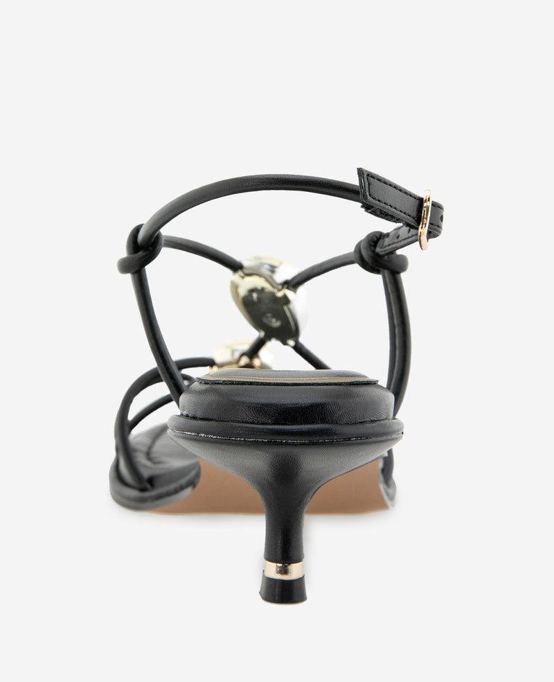 Kenneth Cole - Gemma Embellished Strappy Leather Kitten Heel Sandal WOMENS HEELS for Women