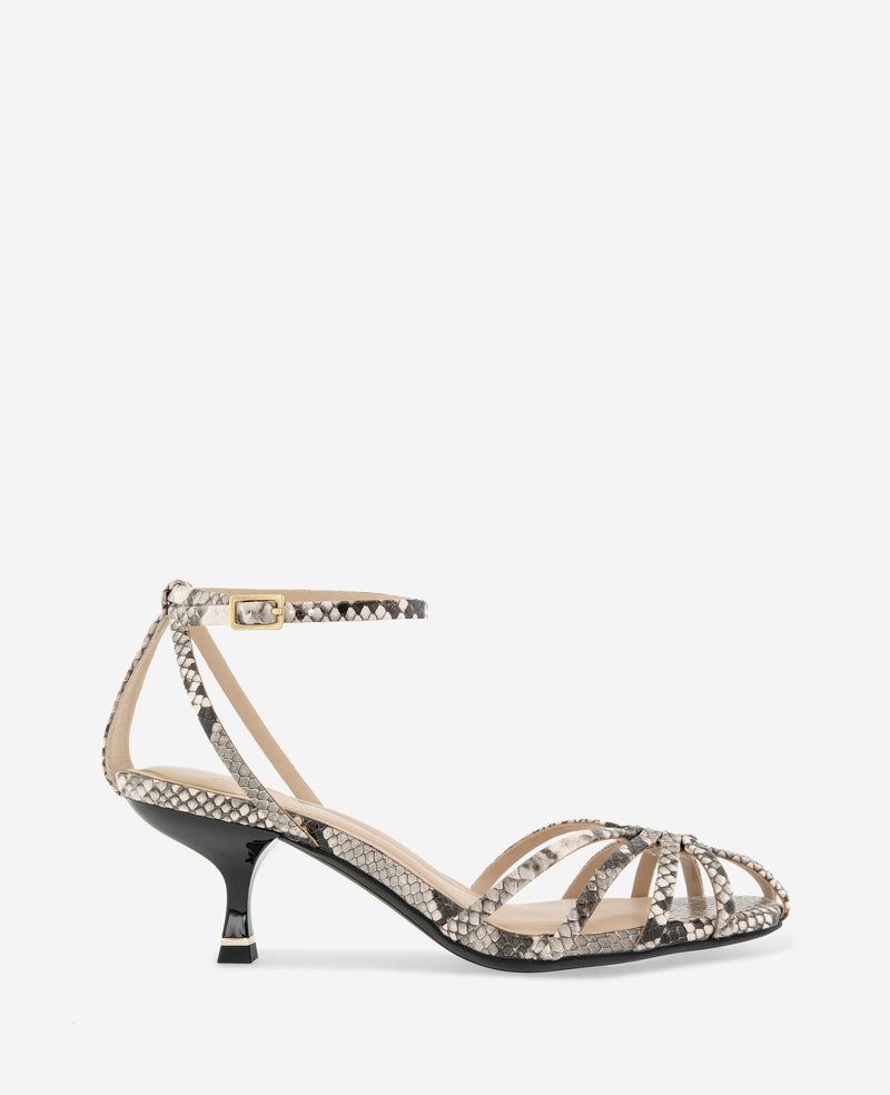 Kenneth Cole - Genevieve Embossed Cage Toe Ankle Strap Heel WOMENS HEELS for Women