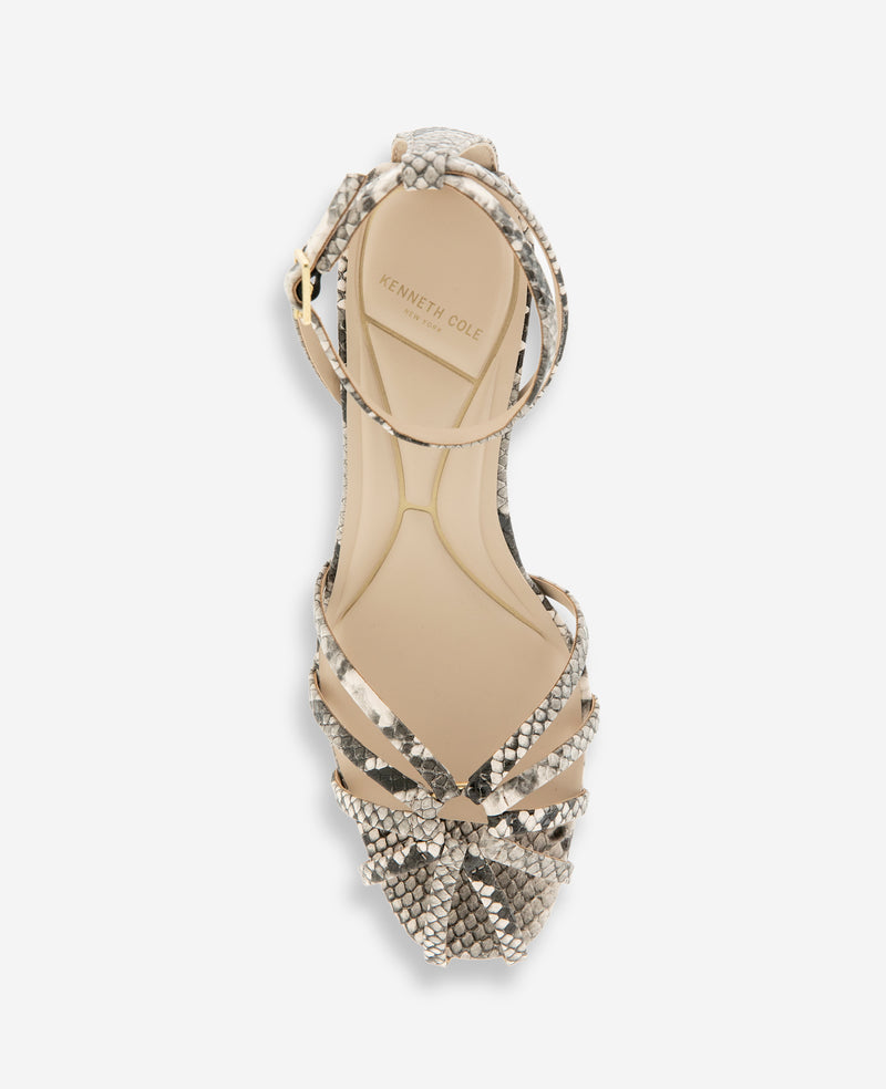 Kenneth Cole - Genevieve Embossed Cage Toe Ankle Strap Heel WOMENS HEELS for Women