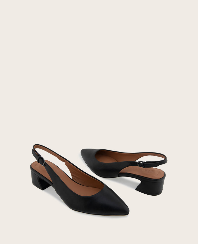 Gentle Souls Georgia Leather Slingback Pumps, Womens, 7, Black Gentle Souls Georgia Leather Slingback Pumps, Womens, 7, Black