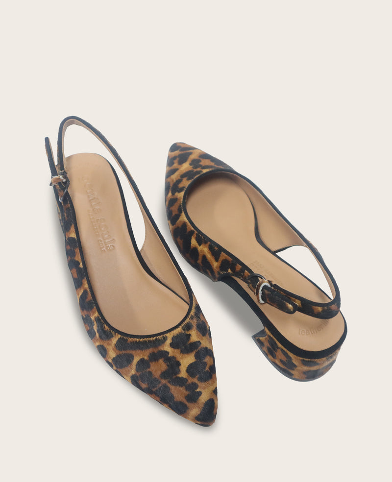 Shop Georgia Leopard Calf Hair Slingback Heel | Gentle Souls