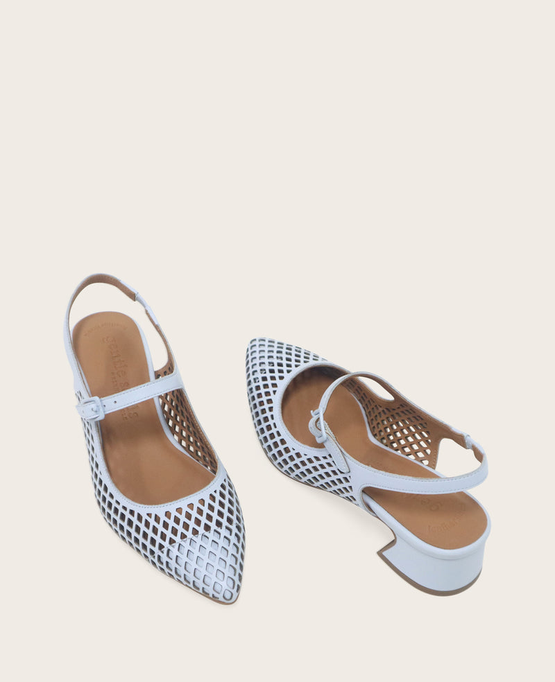 Kenneth Cole - GENTLE SOULS - Gladys Leather Perforated Slingback Heel WOMENS HEELS for Women