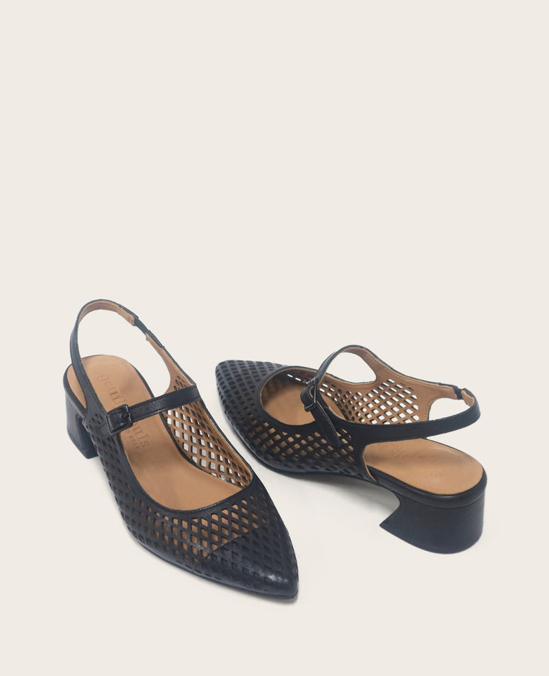 Kenneth Cole - GENTLE SOULS - Gladys Perforated Leather Mary Jane Slingback Heel WOMENS HEELS for Women