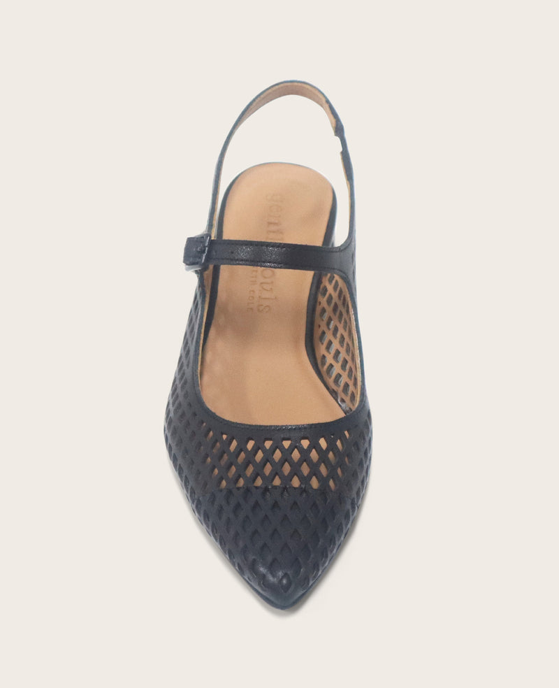 Kenneth Cole - GENTLE SOULS - Gladys Perforated Leather Mary Jane Slingback Heel WOMENS HEELS for Women