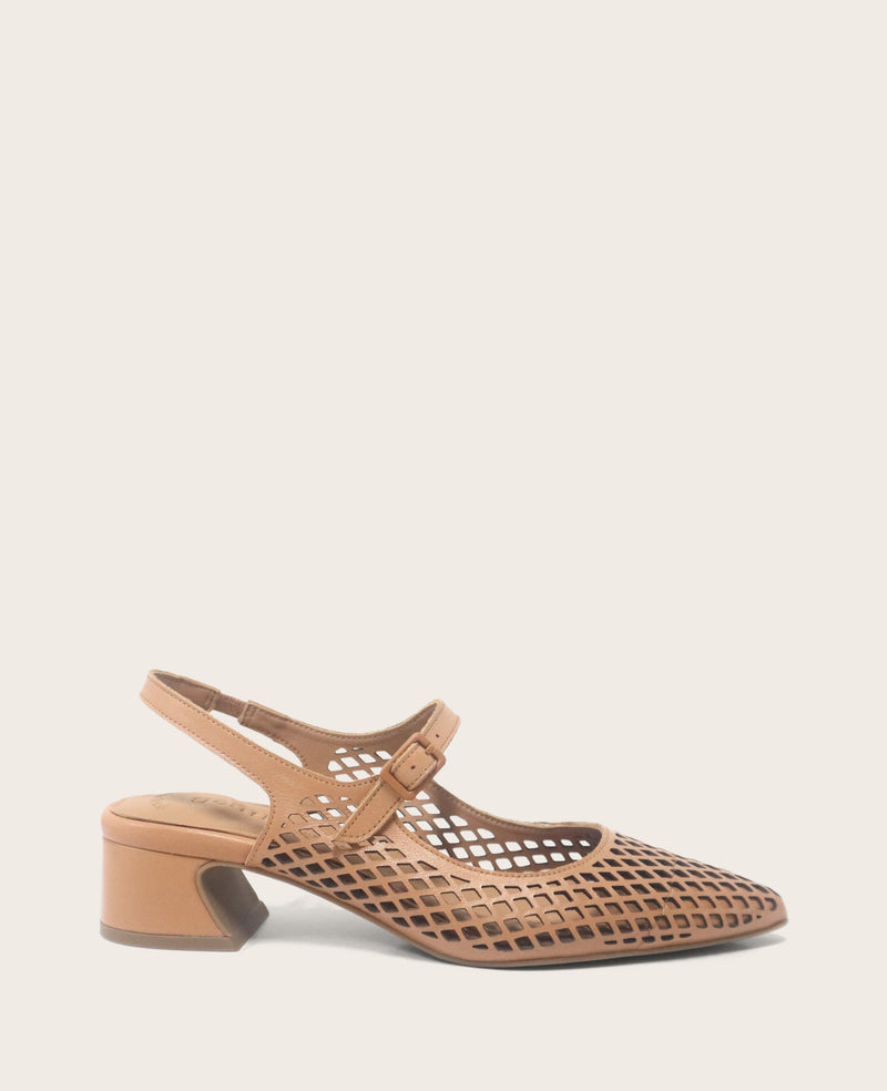 Kenneth Cole - GENTLE SOULS - Gladys Perforated Leather Mary Jane Slingback Heel WOMENS HEELS for Women