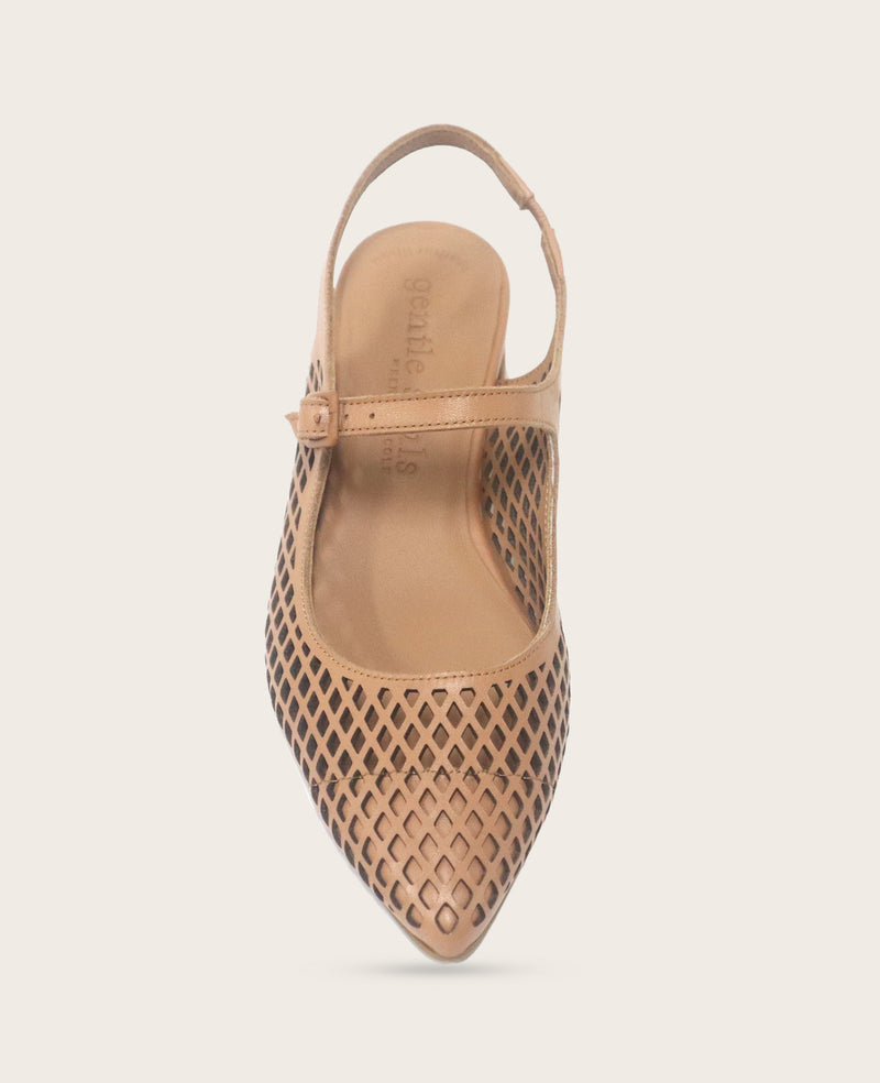 Kenneth Cole - GENTLE SOULS - Gladys Perforated Leather Mary Jane Slingback Heel WOMENS HEELS for Women