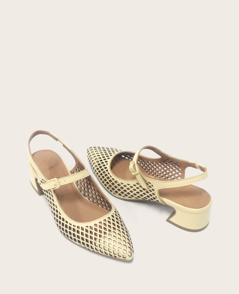 Kenneth Cole - GENTLE SOULS - Gladys Perforated Leather Mary Jane Slingback Heel WOMENS HEELS for Women