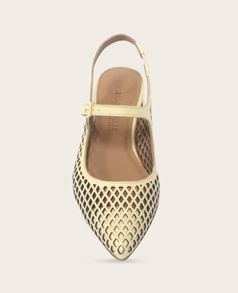 Kenneth Cole - GENTLE SOULS - Gladys Perforated Leather Mary Jane Slingback Heel WOMENS HEELS for Women