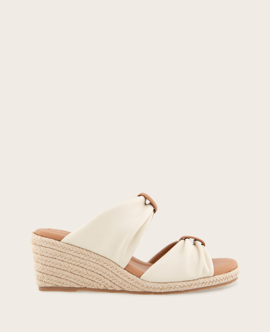 Kenneth Cole - GENTLE SOULS - Gracious Leather Rouched Espadrille Wedge WOMENS SANDAL for Women 