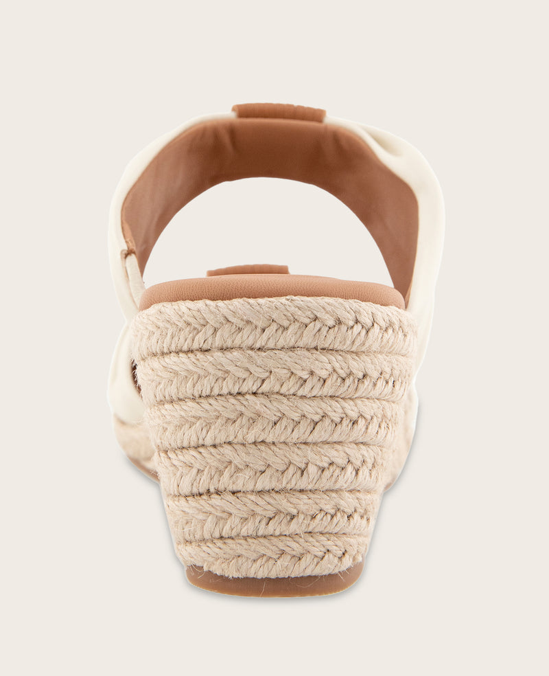 Kenneth Cole - GENTLE SOULS - Gracious Leather Rouched Espadrille Wedge WOMENS SANDAL for Women