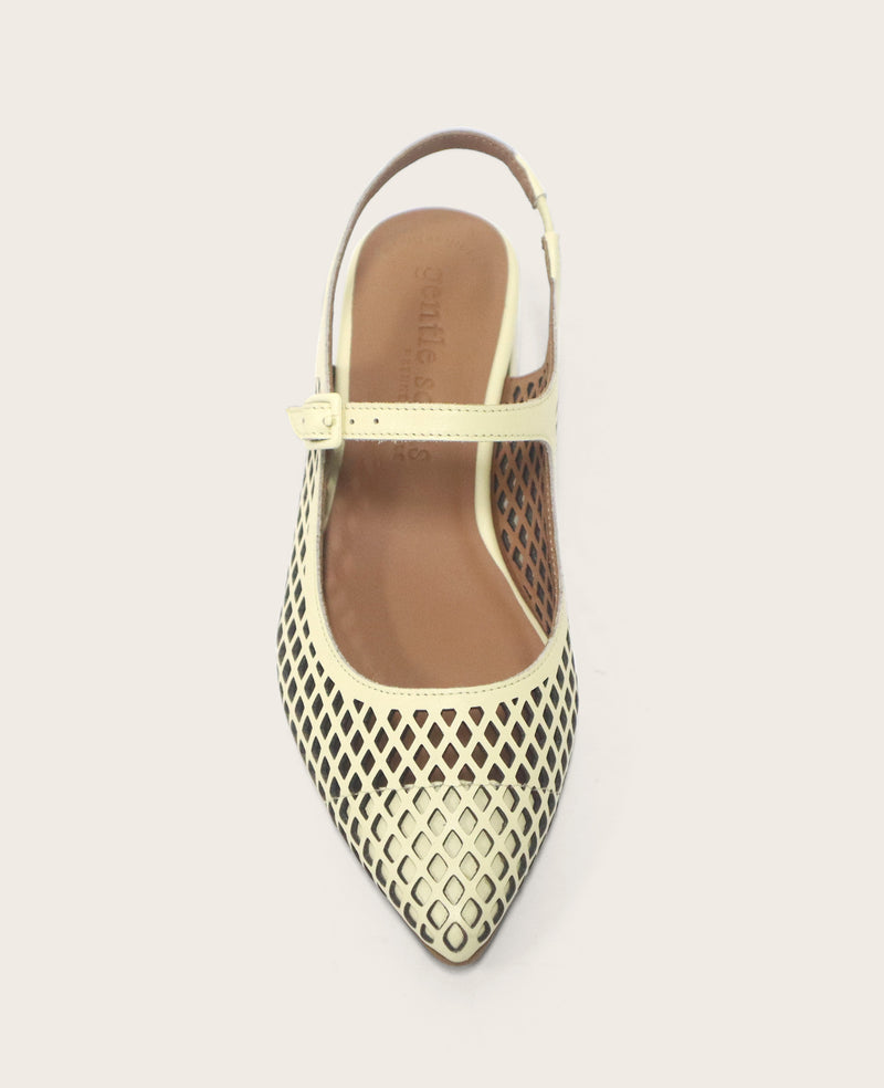 Kenneth Cole - GENTLE SOULS - Gladys Leather Perforated Slingback Heel WOMENS HEELS for Women