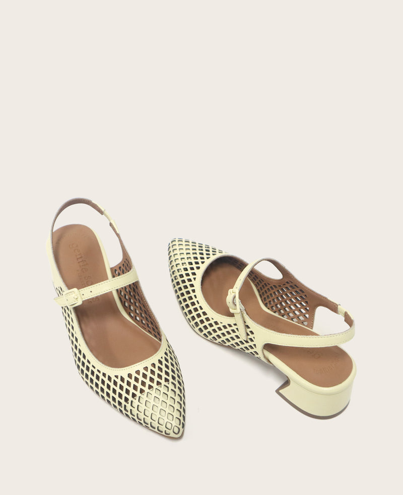 Kenneth Cole - GENTLE SOULS - Gladys Leather Perforated Slingback Heel WOMENS HEELS for Women