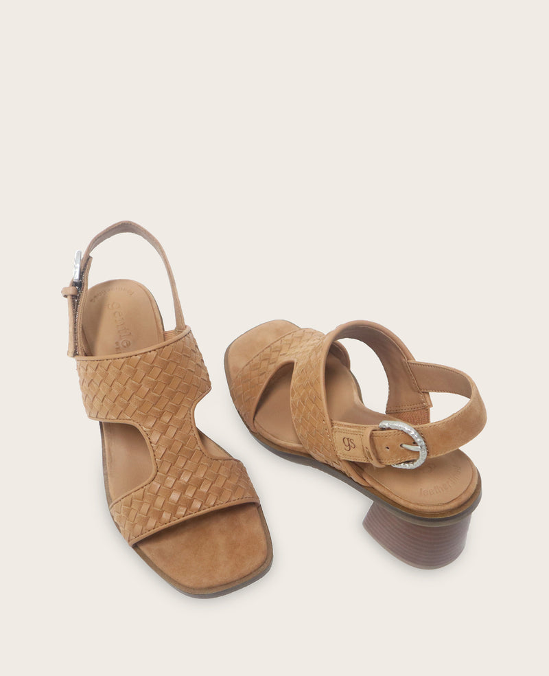 Kenneth Cole - GENTLE SOULS - Manda Woven Leather Heel Sandal WOMENS SANDAL for Women