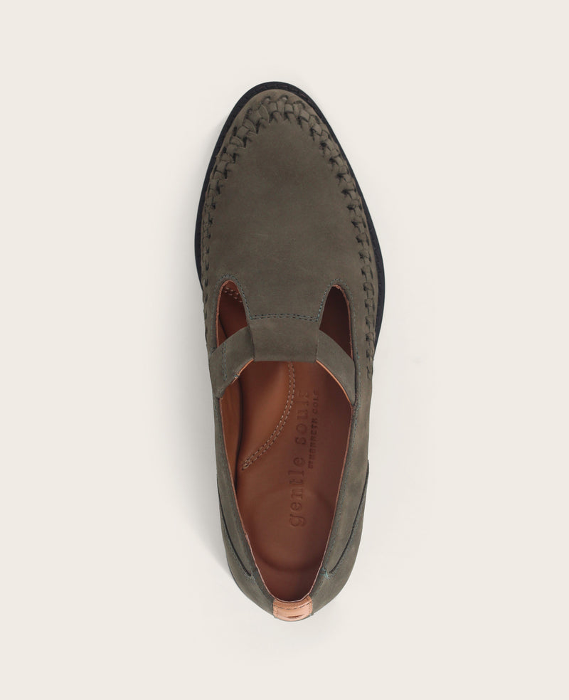 Kenneth Cole - GENTLE SOULS - Argyle Nubuck T-Strap Loafer WOMENS FLAT for Women