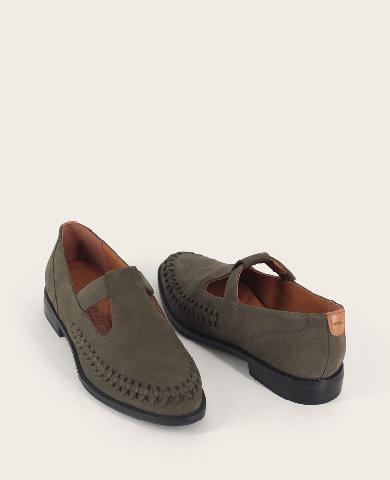 Kenneth Cole - GENTLE SOULS - Argyle Nubuck T-Strap Loafer WOMENS FLAT for Women