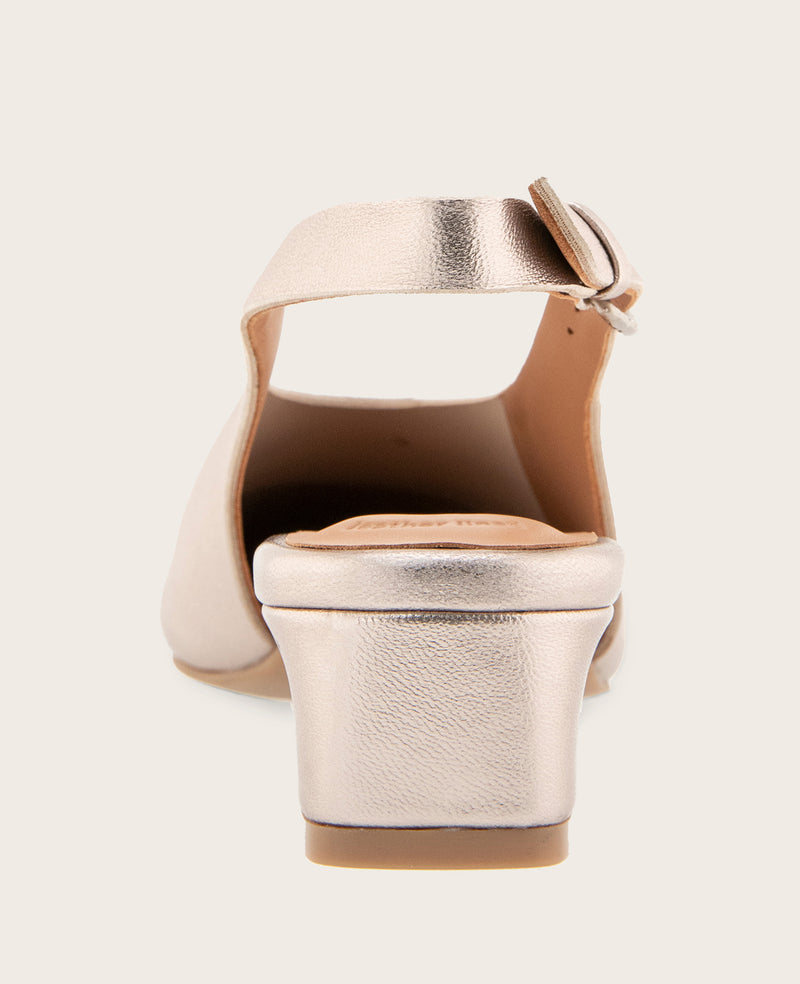 Kenneth Cole - GENTLE SOULS - Kellis Metallic Stretch Leather Slingback Heel WOMENS HEELS for Women