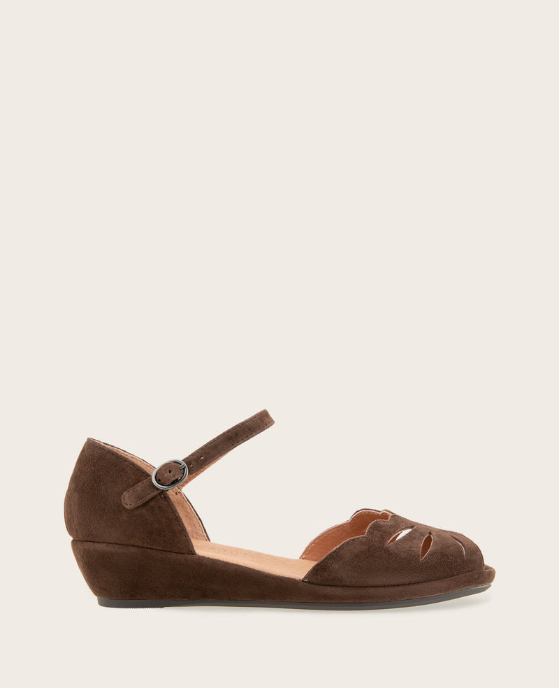 Kenneth Cole - GENTLE SOULS - Lily Moon Suede Ankle Strap Mini Wedge Sandal WOMENS SANDAL for Women