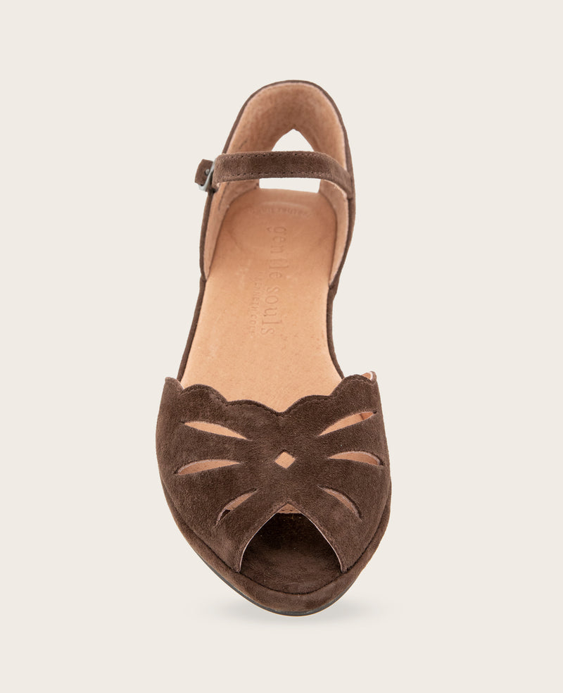 Kenneth Cole - GENTLE SOULS - Lily Moon Suede Ankle Strap Mini Wedge Sandal WOMENS SANDAL for Women